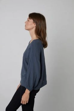 Velvet By Graham & Spencer CONNIE COTTON GAUZE BLOUSE