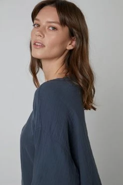 Velvet By Graham & Spencer CONNIE COTTON GAUZE BLOUSE
