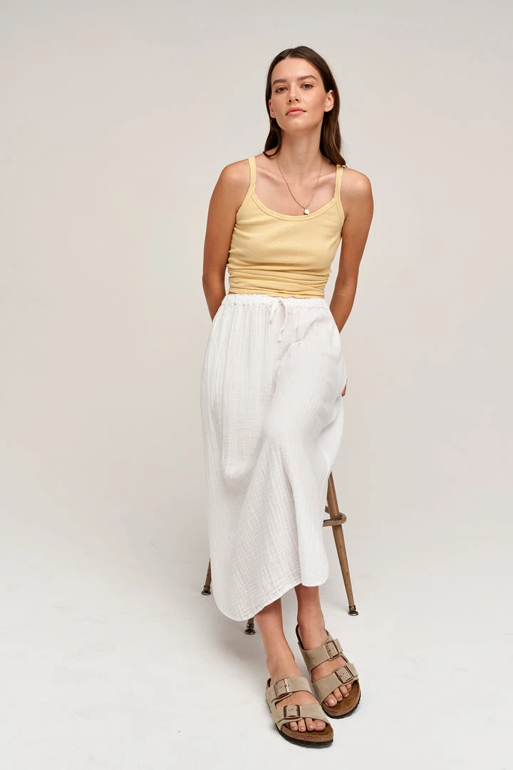 Velvet By Graham & Spencer DANA COTTON GAUZE MIDI SKIRT 6 Velvet By Graham & Spencer DANA COTTON GAUZE MIDI SKIRT