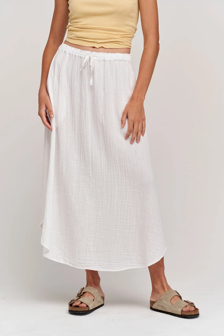 Velvet By Graham & Spencer DANA COTTON GAUZE MIDI SKIRT 8 Velvet By Graham & Spencer DANA COTTON GAUZE MIDI SKIRT