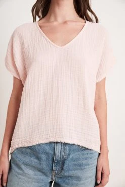 Velvet By Graham & Spencer ELSA COTTON GAUZE TOP