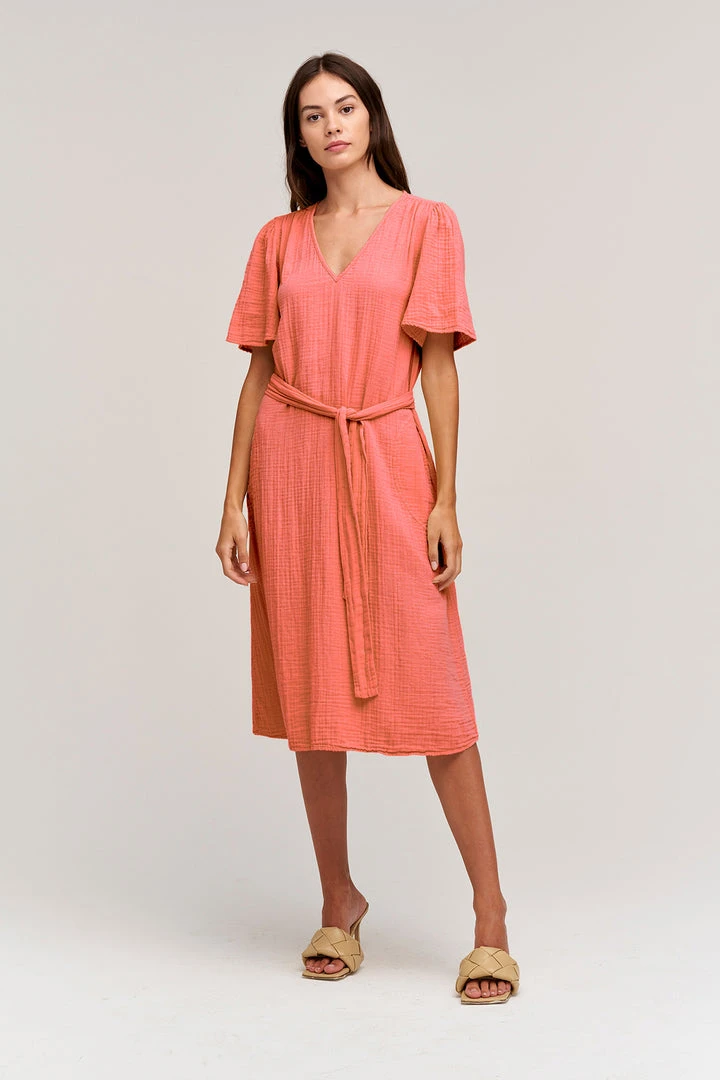 Velvet By Graham & Spencer HAZEL COTTON GAUZE MIDI DRESS 9 Velvet By Graham & Spencer HAZEL COTTON GAUZE MIDI DRESS