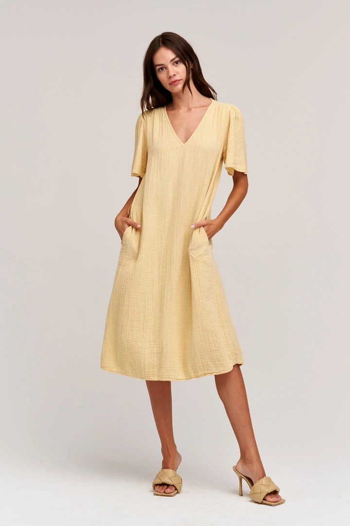 Velvet By Graham & Spencer HAZEL COTTON GAUZE MIDI DRESS 6 Velvet By Graham & Spencer HAZEL COTTON GAUZE MIDI DRESS