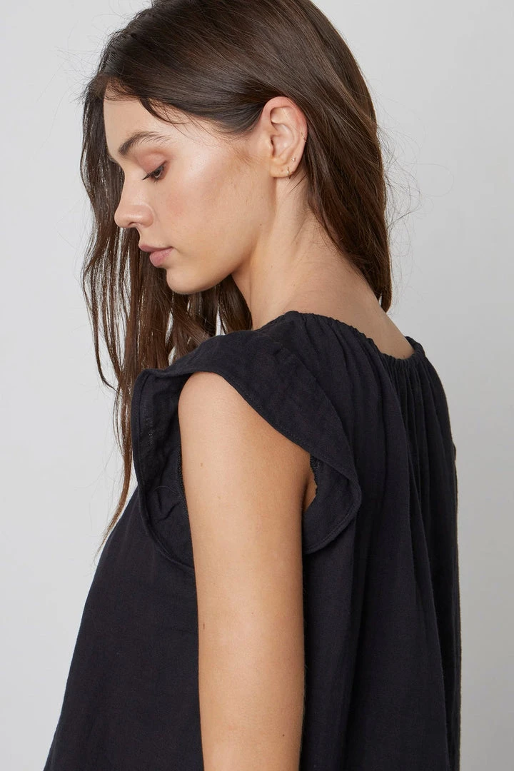 Velvet By Graham & Spencer KAIA COTTON GAUZE BLOUSE 14 Velvet By Graham & Spencer KAIA COTTON GAUZE BLOUSE