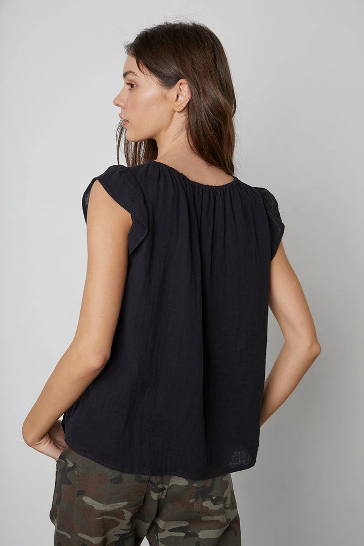 Velvet By Graham & Spencer KAIA COTTON GAUZE BLOUSE 16 Velvet By Graham & Spencer KAIA COTTON GAUZE BLOUSE