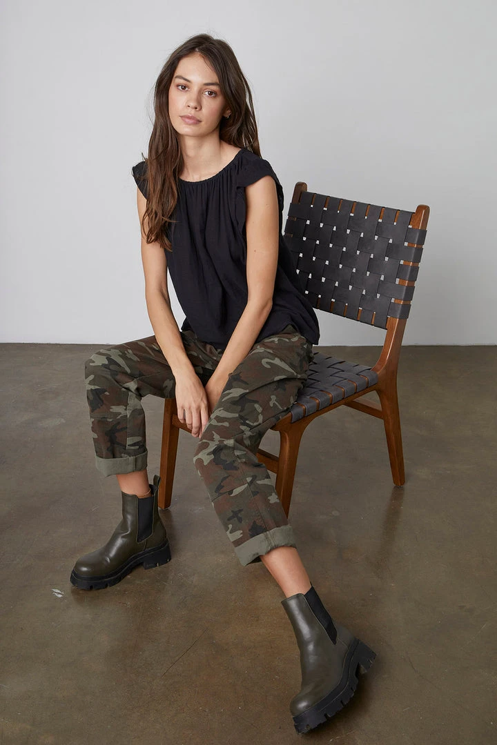 Velvet By Graham & Spencer Womens OTTIE STRAIGHT LEG CAMO PANT 7 Velvet By Graham & Spencer Womens OTTIE STRAIGHT LEG CAMO PANT