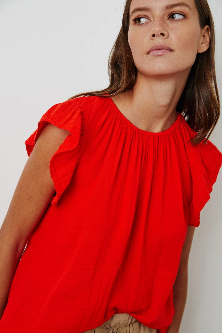 Velvet By Graham & Spencer KAIA COTTON GAUZE BLOUSE 26 Velvet By Graham & Spencer KAIA COTTON GAUZE BLOUSE