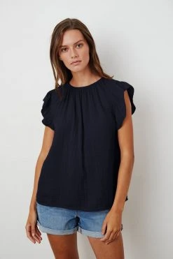 Velvet By Graham & Spencer KAIA COTTON GAUZE BLOUSE 41 Velvet By Graham & Spencer KAIA COTTON GAUZE BLOUSE