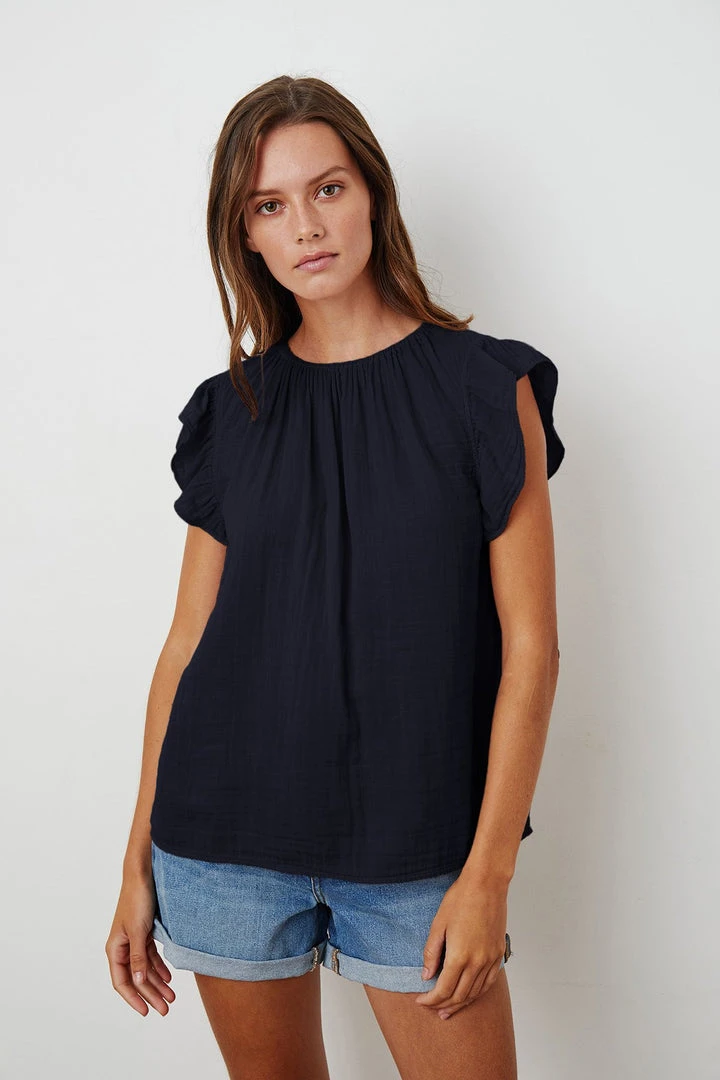 Velvet By Graham & Spencer KAIA COTTON GAUZE BLOUSE 3 Velvet By Graham & Spencer KAIA COTTON GAUZE BLOUSE