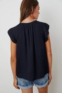 Velvet By Graham & Spencer KAIA COTTON GAUZE BLOUSE 43 Velvet By Graham & Spencer KAIA COTTON GAUZE BLOUSE