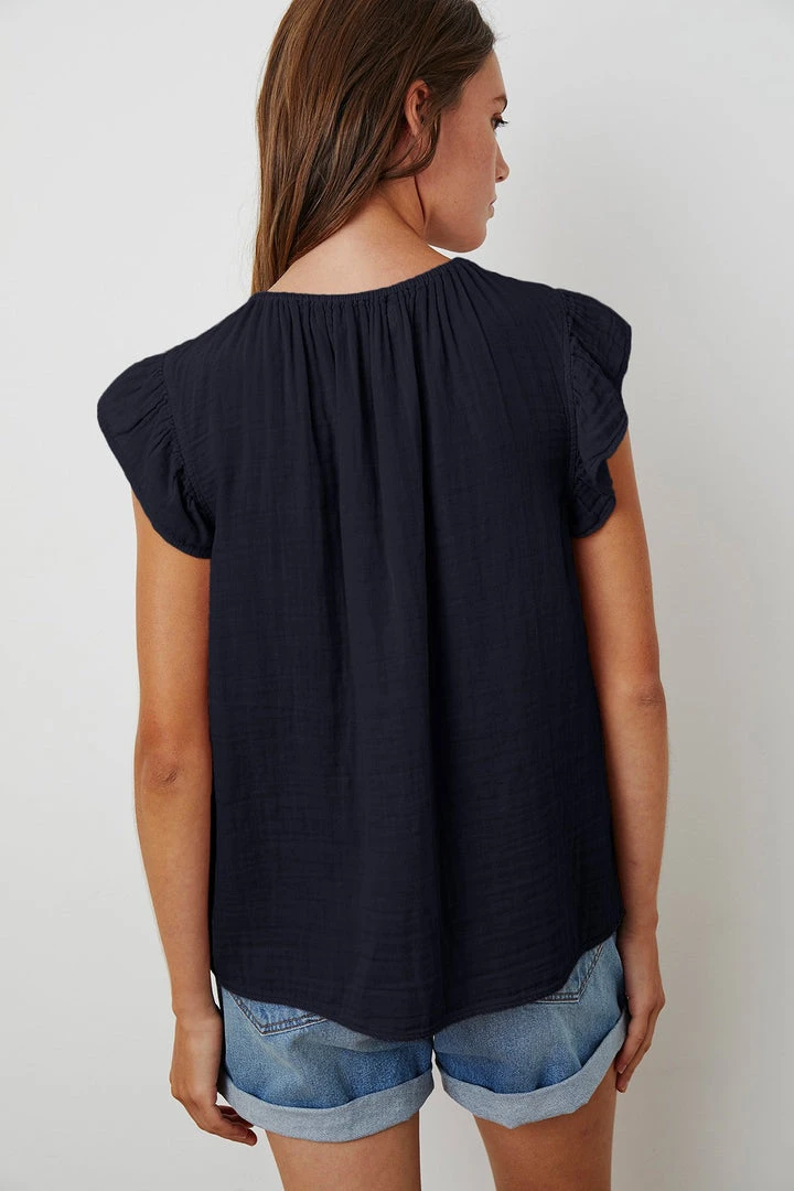 Velvet By Graham & Spencer KAIA COTTON GAUZE BLOUSE 20 Velvet By Graham & Spencer KAIA COTTON GAUZE BLOUSE