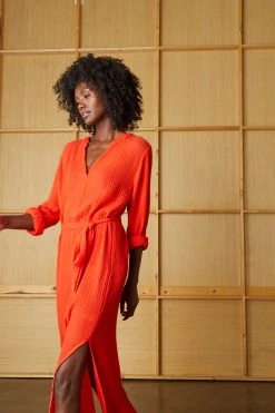 Velvet By Graham & Spencer Womens LORRAINE COTTON GAUZE CAFTAN DRESS 36 Velvet By Graham & Spencer Womens LORRAINE COTTON GAUZE CAFTAN DRESS