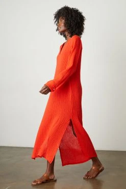 Velvet By Graham & Spencer Womens LORRAINE COTTON GAUZE CAFTAN DRESS 33 Velvet By Graham & Spencer Womens LORRAINE COTTON GAUZE CAFTAN DRESS