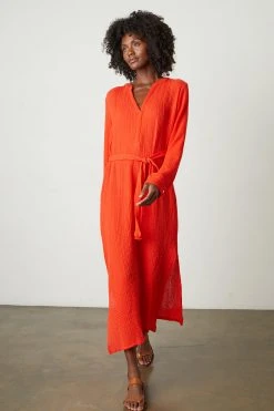 Velvet By Graham & Spencer Womens LORRAINE COTTON GAUZE CAFTAN DRESS 31 Velvet By Graham & Spencer Womens LORRAINE COTTON GAUZE CAFTAN DRESS