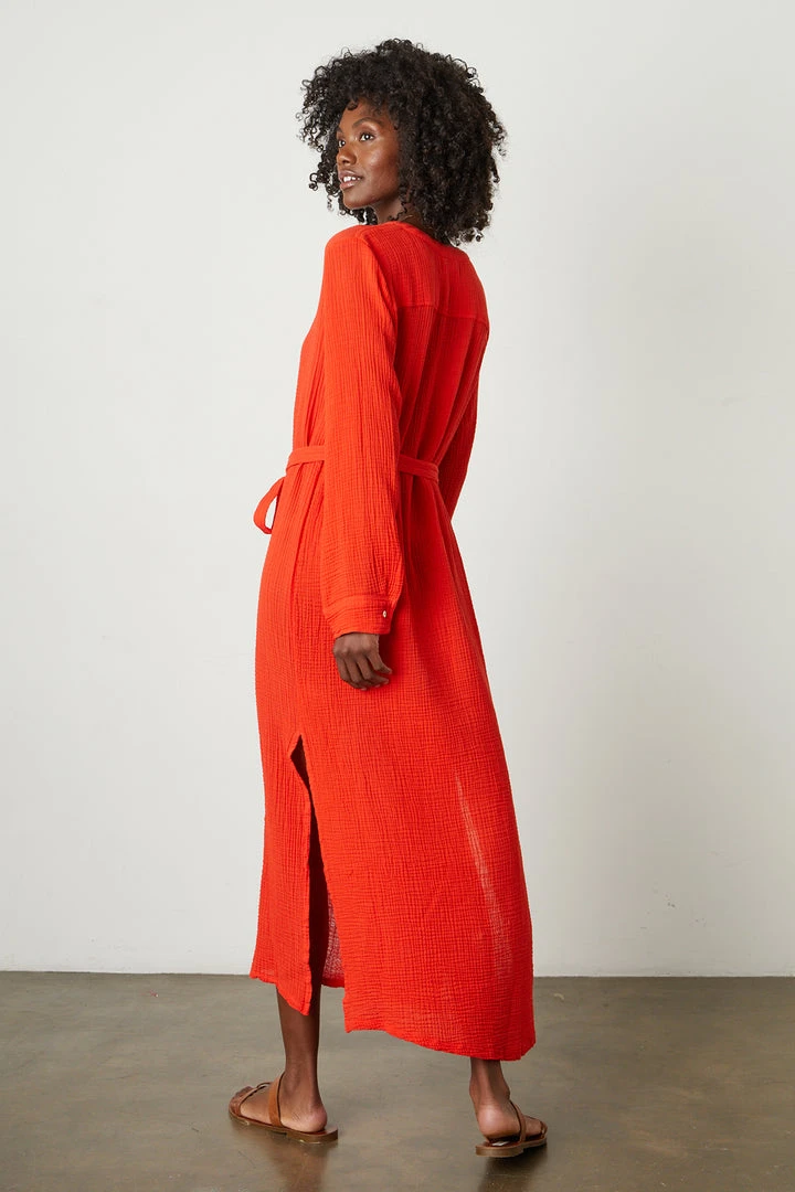 Velvet By Graham & Spencer Womens LORRAINE COTTON GAUZE CAFTAN DRESS 14 Velvet By Graham & Spencer Womens LORRAINE COTTON GAUZE CAFTAN DRESS