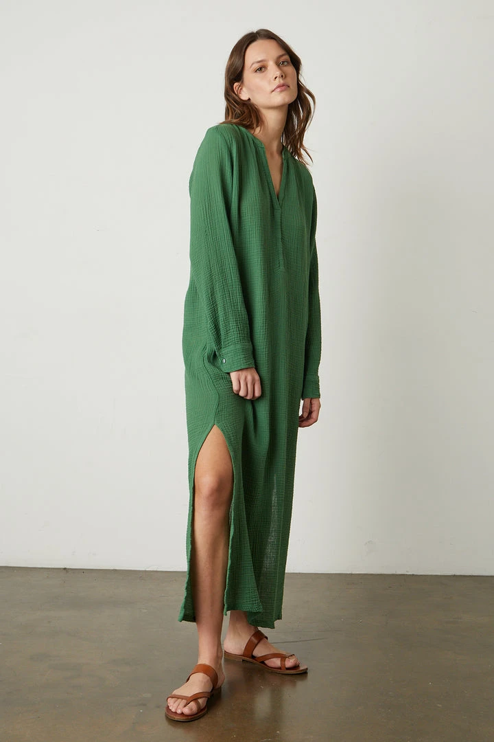 Velvet By Graham & Spencer Womens LORRAINE COTTON GAUZE CAFTAN DRESS 18 Velvet By Graham & Spencer Womens LORRAINE COTTON GAUZE CAFTAN DRESS