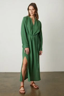 Velvet By Graham & Spencer Womens LORRAINE COTTON GAUZE CAFTAN DRESS 39 Velvet By Graham & Spencer Womens LORRAINE COTTON GAUZE CAFTAN DRESS