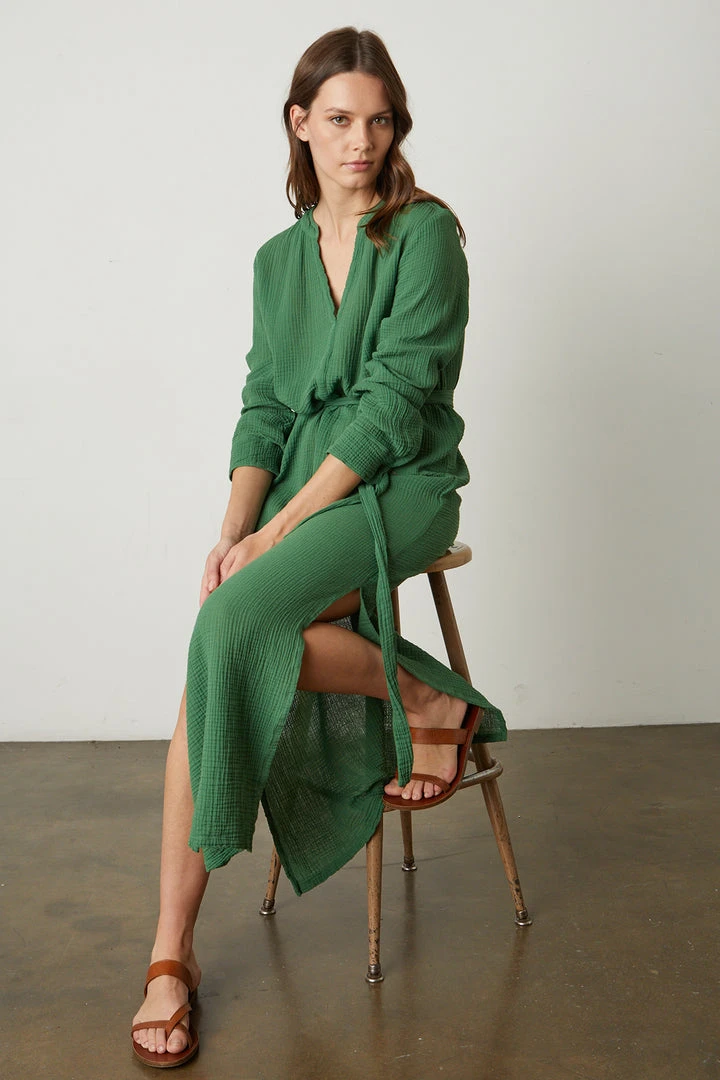 Velvet By Graham & Spencer Womens LORRAINE COTTON GAUZE CAFTAN DRESS 22 Velvet By Graham & Spencer Womens LORRAINE COTTON GAUZE CAFTAN DRESS