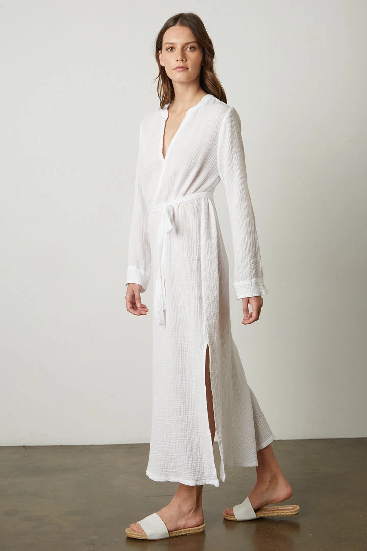 Velvet By Graham & Spencer Womens LORRAINE COTTON GAUZE CAFTAN DRESS 8 Velvet By Graham & Spencer Womens LORRAINE COTTON GAUZE CAFTAN DRESS