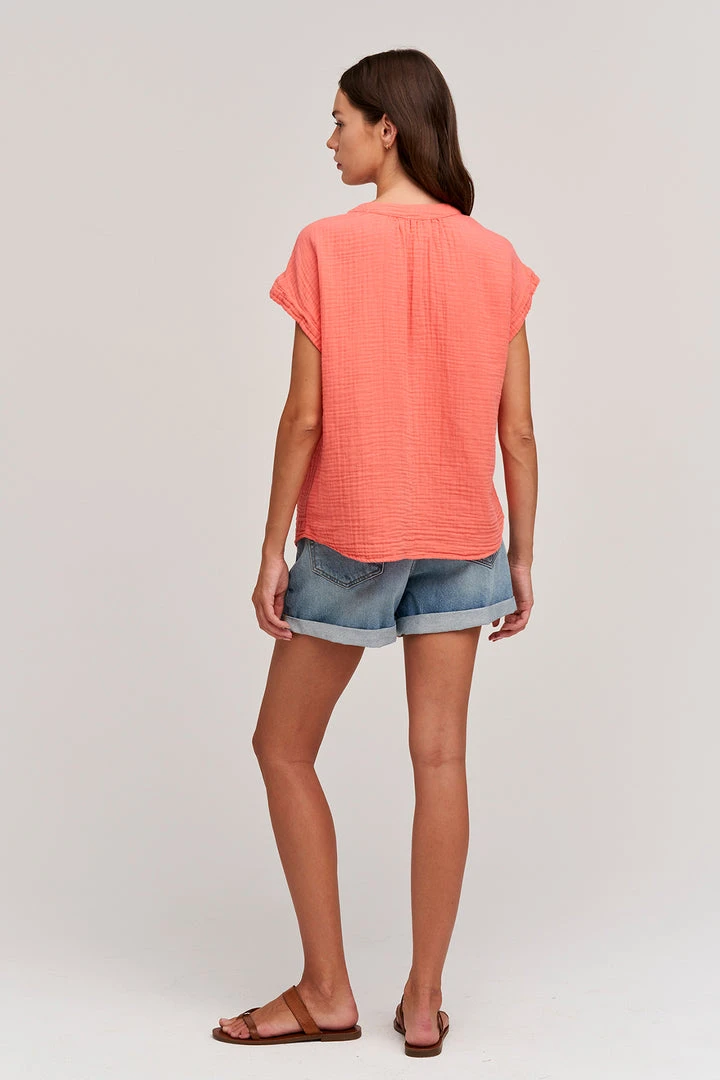 Velvet By Graham & Spencer Womens PAMELA COTTON GAUZE BUTTON-UP TOP 9 Velvet By Graham & Spencer Womens PAMELA COTTON GAUZE BUTTON-UP TOP