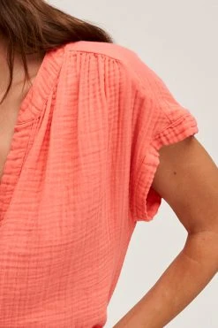 Velvet By Graham & Spencer Womens PAMELA COTTON GAUZE BUTTON-UP TOP 23 Velvet By Graham & Spencer Womens PAMELA COTTON GAUZE BUTTON-UP TOP