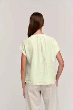 Velvet By Graham & Spencer Womens PAMELA COTTON GAUZE BUTTON-UP TOP 25 Velvet By Graham & Spencer Womens PAMELA COTTON GAUZE BUTTON-UP TOP