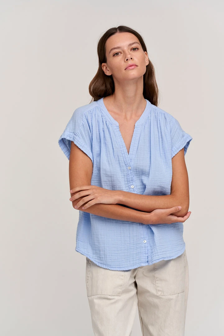 Velvet By Graham & Spencer Womens PAMELA COTTON GAUZE BUTTON-UP TOP 3 Velvet By Graham & Spencer Womens PAMELA COTTON GAUZE BUTTON-UP TOP