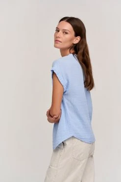 Velvet By Graham & Spencer Womens PAMELA COTTON GAUZE BUTTON-UP TOP 17 Velvet By Graham & Spencer Womens PAMELA COTTON GAUZE BUTTON-UP TOP
