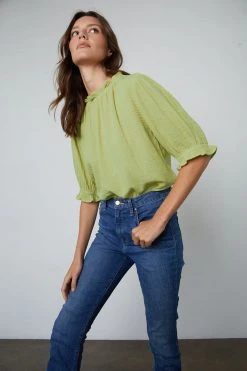 Velvet By Graham & Spencer ROSA COTTON GAUZE RUFFLE TOP 20 Velvet By Graham & Spencer ROSA COTTON GAUZE RUFFLE TOP