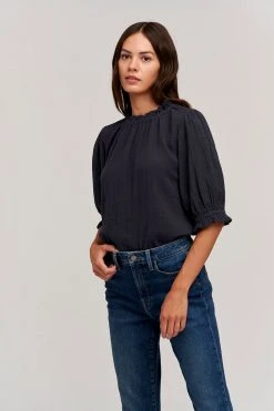 Velvet By Graham & Spencer ROSA COTTON GAUZE RUFFLE TOP 23 Velvet By Graham & Spencer ROSA COTTON GAUZE RUFFLE TOP