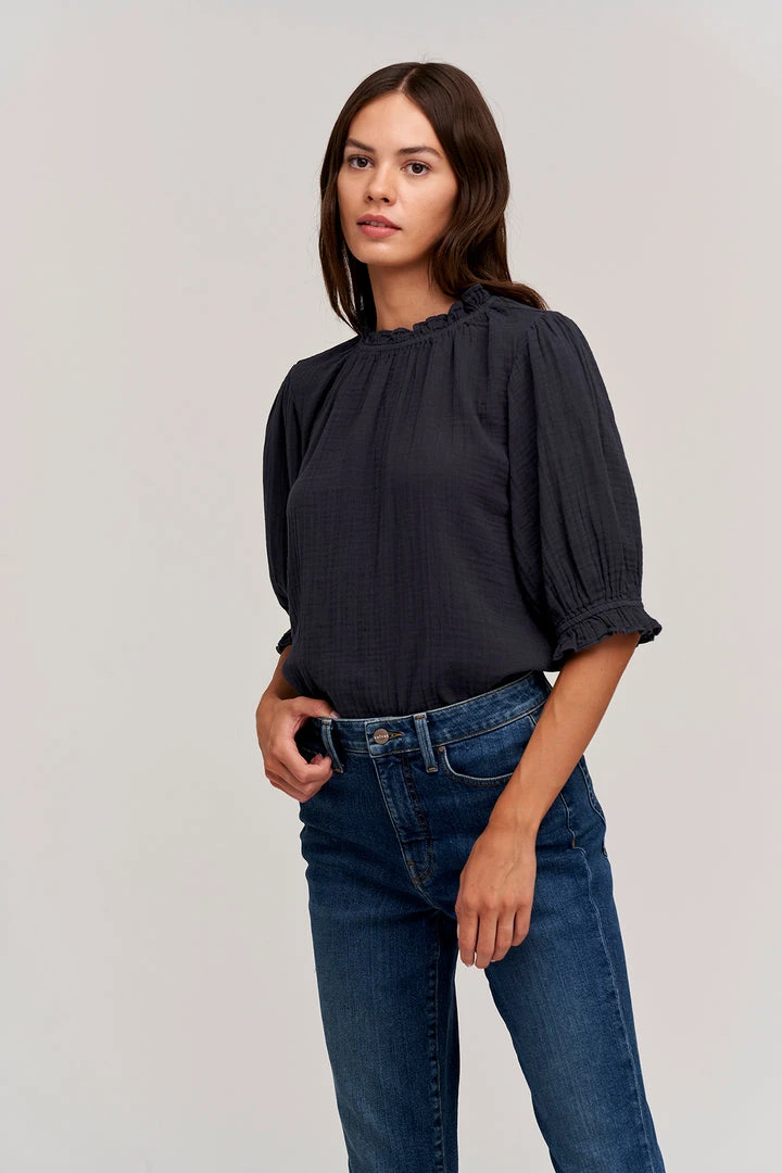 Velvet By Graham & Spencer ROSA COTTON GAUZE RUFFLE TOP 9 Velvet By Graham & Spencer ROSA COTTON GAUZE RUFFLE TOP