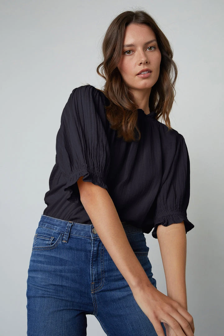 Velvet By Graham & Spencer ROSA COTTON GAUZE RUFFLE TOP 11 Velvet By Graham & Spencer ROSA COTTON GAUZE RUFFLE TOP