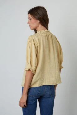 Velvet By Graham & Spencer ROSA COTTON GAUZE RUFFLE TOP 30 Velvet By Graham & Spencer ROSA COTTON GAUZE RUFFLE TOP