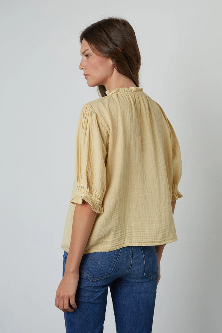 Velvet By Graham & Spencer ROSA COTTON GAUZE RUFFLE TOP 16 Velvet By Graham & Spencer ROSA COTTON GAUZE RUFFLE TOP