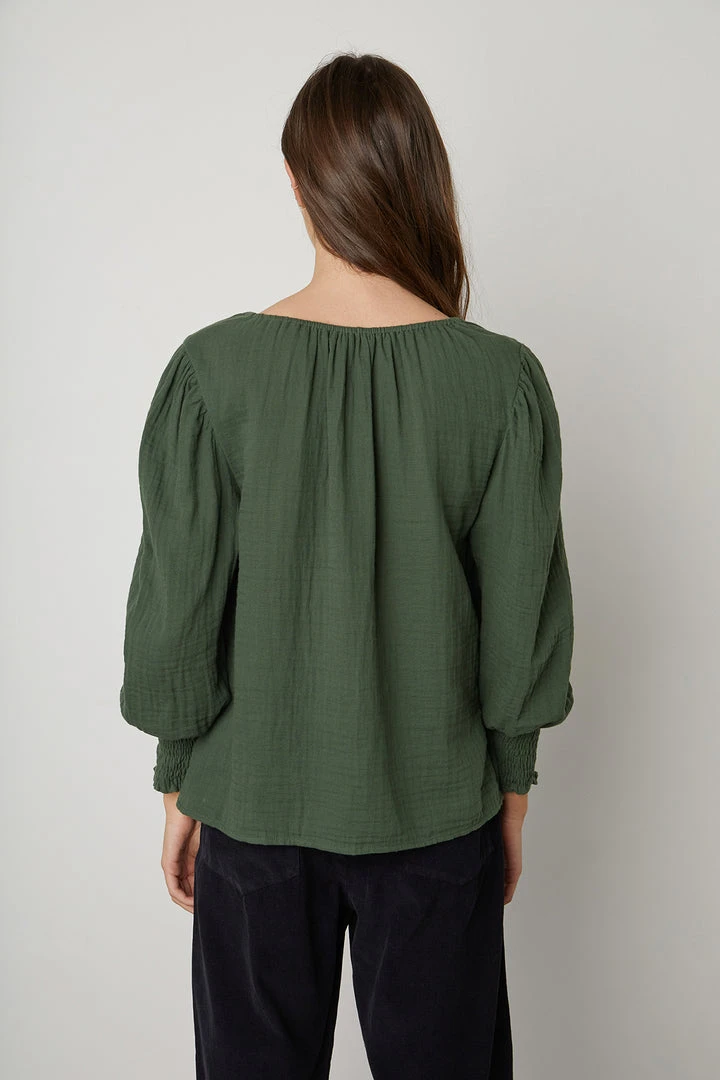 Velvet By Graham & Spencer Womens RYLEE COTTON GAUZE BLOUSE 7 Velvet By Graham & Spencer Womens RYLEE COTTON GAUZE BLOUSE