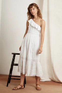 Velvet By Graham & Spencer COCO COTTON LACE ONE SHOULDER DRESS