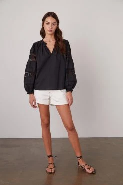 Velvet By Graham & Spencer TAYLER COTTON LACE BOHO TOP 18 Velvet By Graham & Spencer TAYLER COTTON LACE BOHO TOP