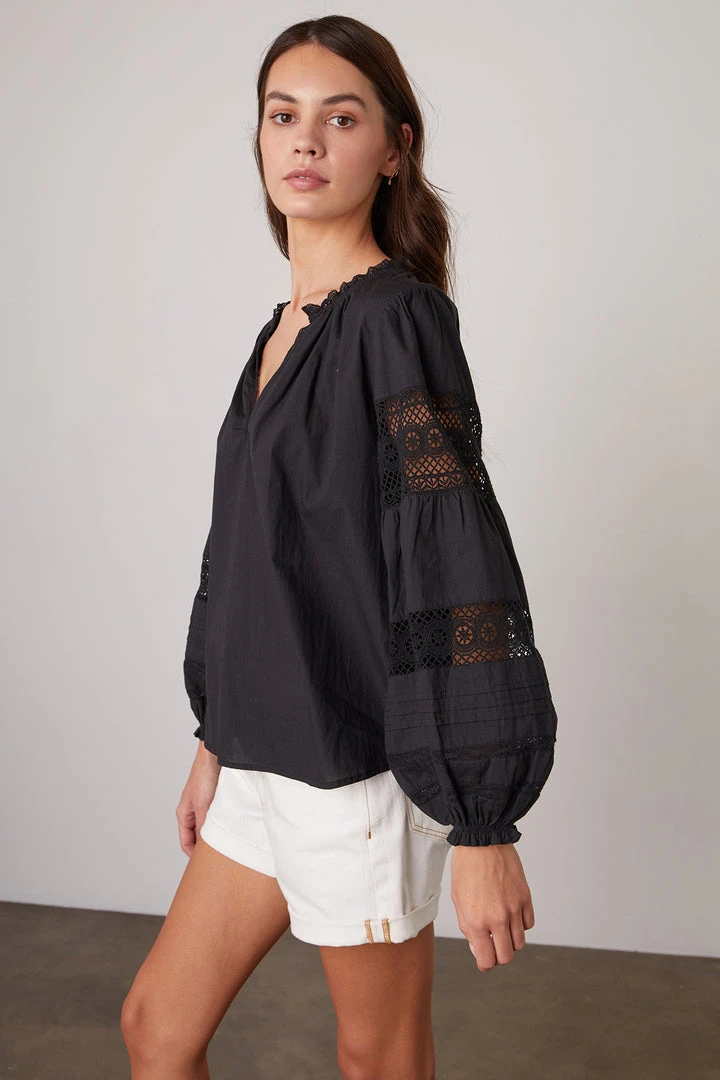 Velvet By Graham & Spencer TAYLER COTTON LACE BOHO TOP 10 Velvet By Graham & Spencer TAYLER COTTON LACE BOHO TOP