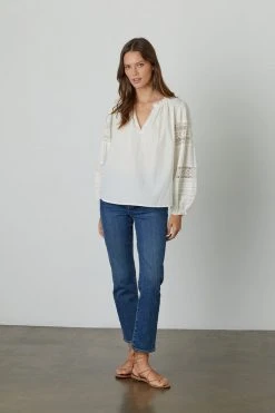 Velvet By Graham & Spencer TAYLER COTTON LACE BOHO TOP