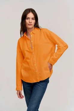 Velvet By Graham & Spencer Womens DEVYN BUTTON-UP SHIRT