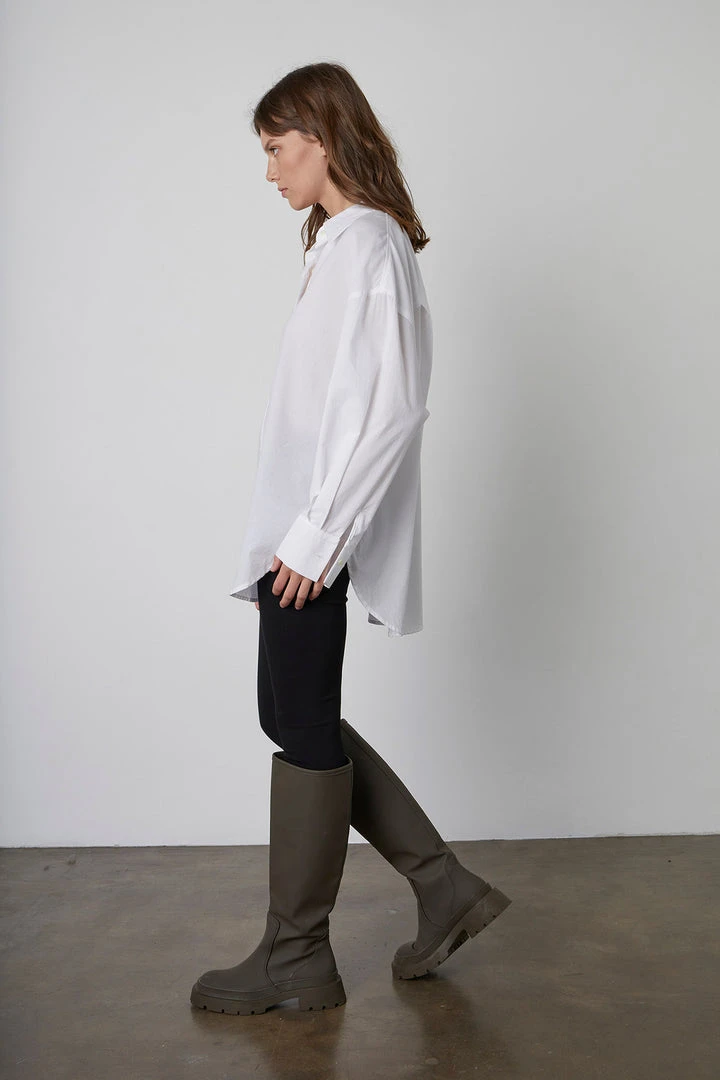 Velvet By Graham & Spencer RACHEL OVERSIZED BUTTON-UP SHIRT Womens 5 Velvet By Graham & Spencer RACHEL OVERSIZED BUTTON-UP SHIRT Womens