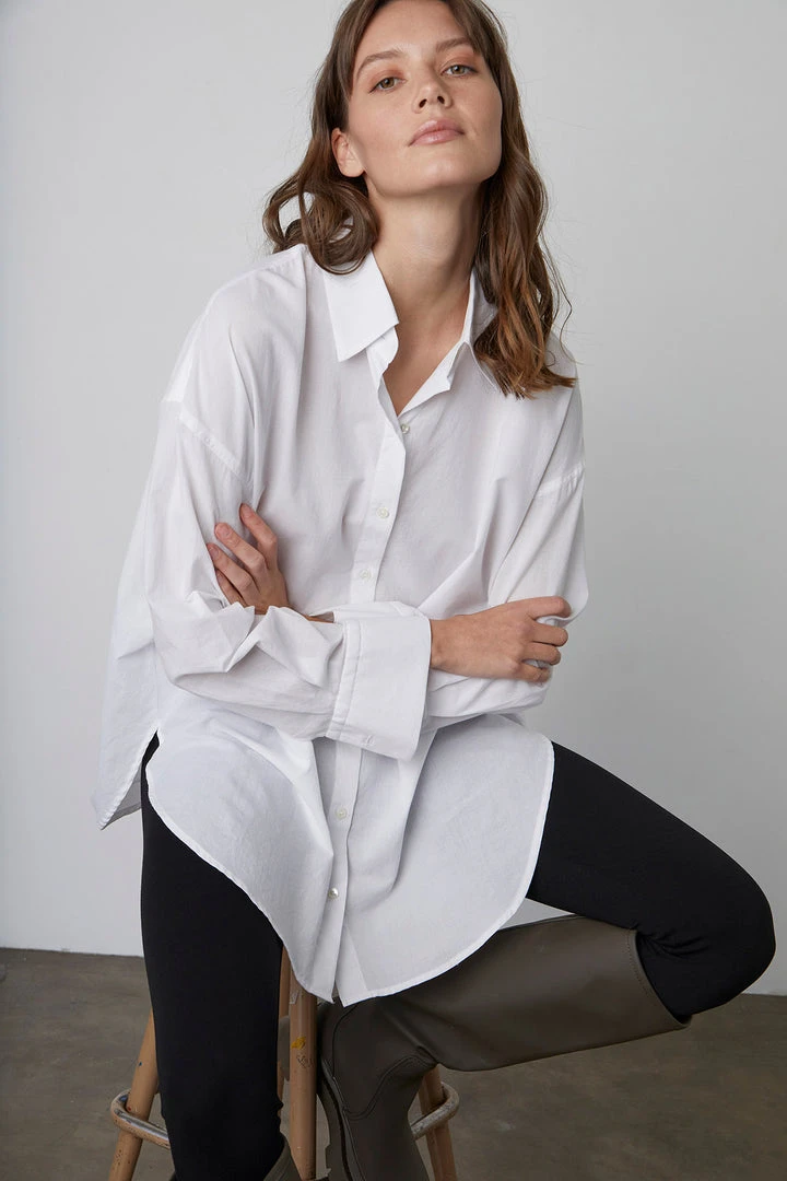 Velvet By Graham & Spencer RACHEL OVERSIZED BUTTON-UP SHIRT Womens 3 Velvet By Graham & Spencer RACHEL OVERSIZED BUTTON-UP SHIRT Womens
