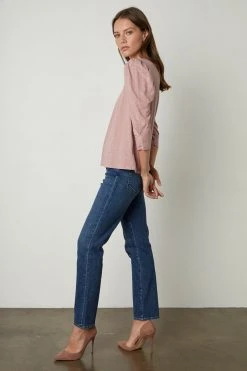 Velvet By Graham & Spencer Womens ANGELINA PUFF SLEEVE TEE 12 Velvet By Graham & Spencer Womens ANGELINA PUFF SLEEVE TEE