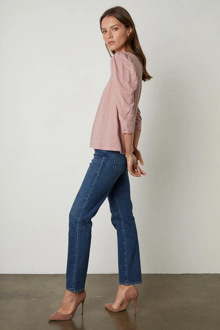 Velvet By Graham & Spencer Womens ANGELINA PUFF SLEEVE TEE 6 Velvet By Graham & Spencer Womens ANGELINA PUFF SLEEVE TEE