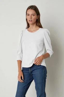 Velvet By Graham & Spencer Womens ANGELINA PUFF SLEEVE TEE 13 Velvet By Graham & Spencer Womens ANGELINA PUFF SLEEVE TEE