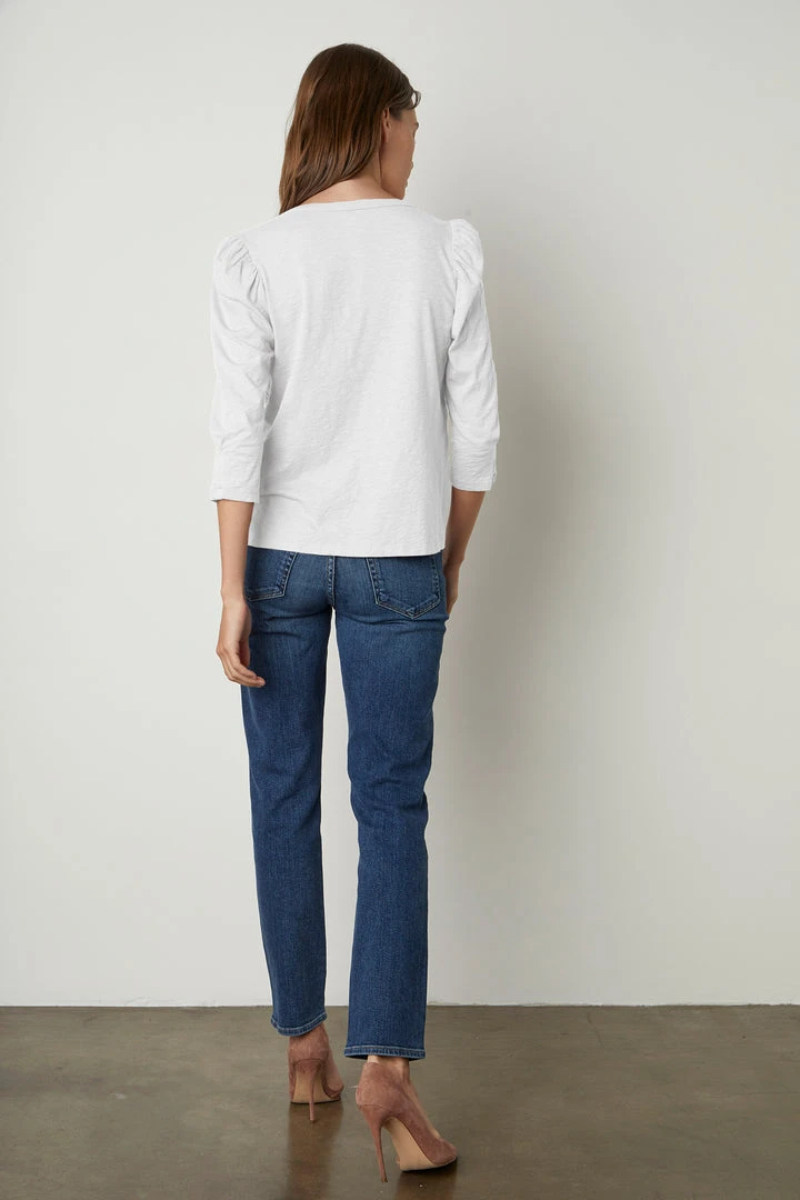 Velvet By Graham & Spencer Womens ANGELINA PUFF SLEEVE TEE 9 Velvet By Graham & Spencer Womens ANGELINA PUFF SLEEVE TEE