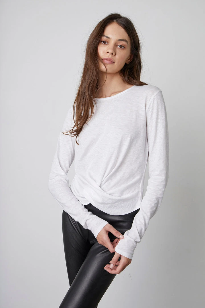 Velvet By Graham & Spencer BEATRICE FRONT TWIST TEE 3 Velvet By Graham & Spencer BEATRICE FRONT TWIST TEE