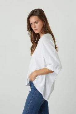 Velvet By Graham & Spencer Womens HELEN 3/4 SLEEVE OVERSIZED TEE 10 Velvet By Graham & Spencer Womens HELEN 3/4 SLEEVE OVERSIZED TEE