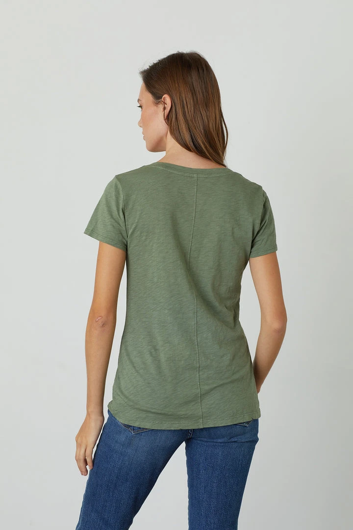 Velvet By Graham & Spencer Womens LILITH COTTON SLUB V-NECK TEE 12 Velvet By Graham & Spencer Womens LILITH COTTON SLUB V-NECK TEE