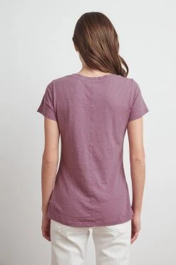 Velvet By Graham & Spencer Womens LILITH COTTON SLUB V-NECK TEE